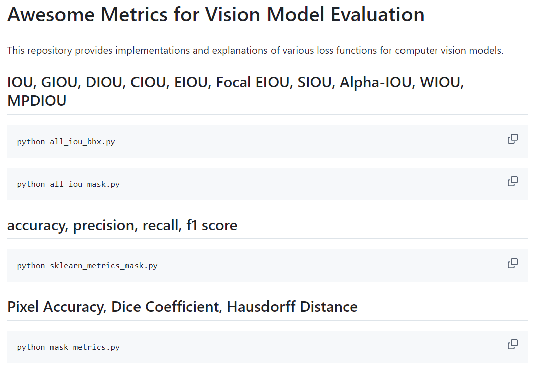 Awesome-Vision-Metrics